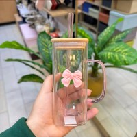 ماج كوب فيونكا زجاج مع المصاصة