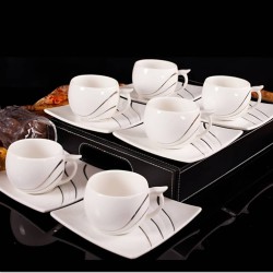 طقم فناجين ملكي سراميك مع سياسر سراميك مربعة 12 قطعه طقم فناجين ملكي سراميك مع سياسر سراميك مربعة 12 قطعه