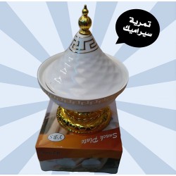 تمرية تقديم سيراميك مع الغطاء غريق مع الجلاس ذهبي تمرية تقديم سيراميك مع الغطاء غريق مع الجلاس ذهبي