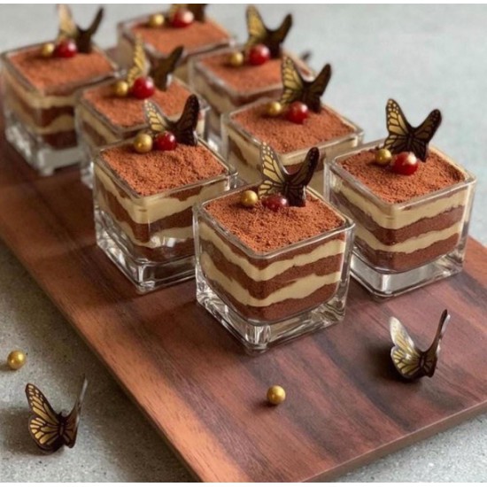 مطيبة حلا زجاج مربع مع قاعدة 8*8سم