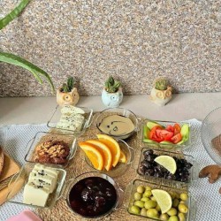 طقم مطايب حلا زجاج 6 حبات مدور طقم مطايب حلا زجاج 6 حبات مدور