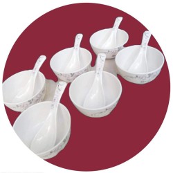 طقم مطايب ميلامين مع الملاعق 12 قطعة طقم مطايب ميلامين مع الملاعق 12 قطعة