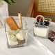 طقم مطايب حلا زجاج 6 حبات بشكل مربع انيق وراقي