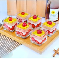 طقم مطايب حلا زجاج 6 حبات بشكل مربع انيق وراقي