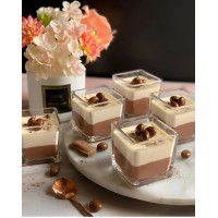 طقم مطايب حلا زجاج 6 حبات بشكل مربع انيق وراقي