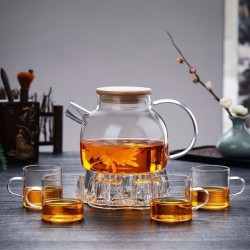 كتلي زجاج حراري مع 6 أكواب كتلي زجاج حراري مع 6 أكواب