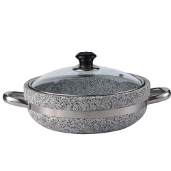 مقلى حجر غطاء زجاج يدين كبير