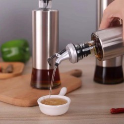 علبة زيت زجاج فاخر ملبس ستيل كبير 500 مل علبة زيت زجاج فاخر ملبس ستيل كبير 500 مل